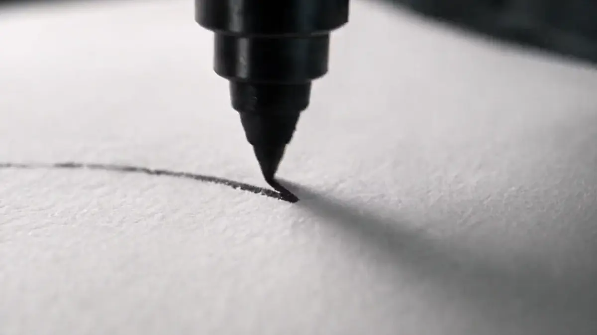 La pluma de PictiaX® trazando una línea continua sobre el papel