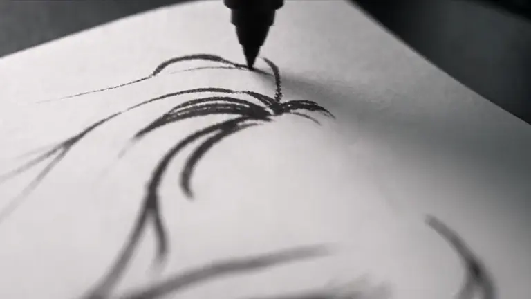 The PictiaX® pen drawing a caricature on paper