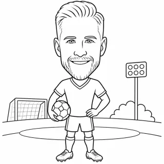 El mismo invitado dibujado en el estilo Futbolista