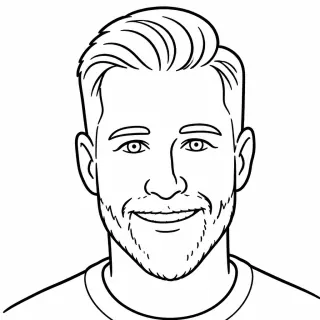 El mismo invitado dibujado en el estilo Caricatura