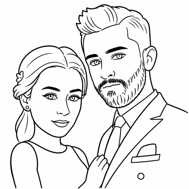 Caricatura que dibujó el brazo robótico en el caso Pareja de Boda